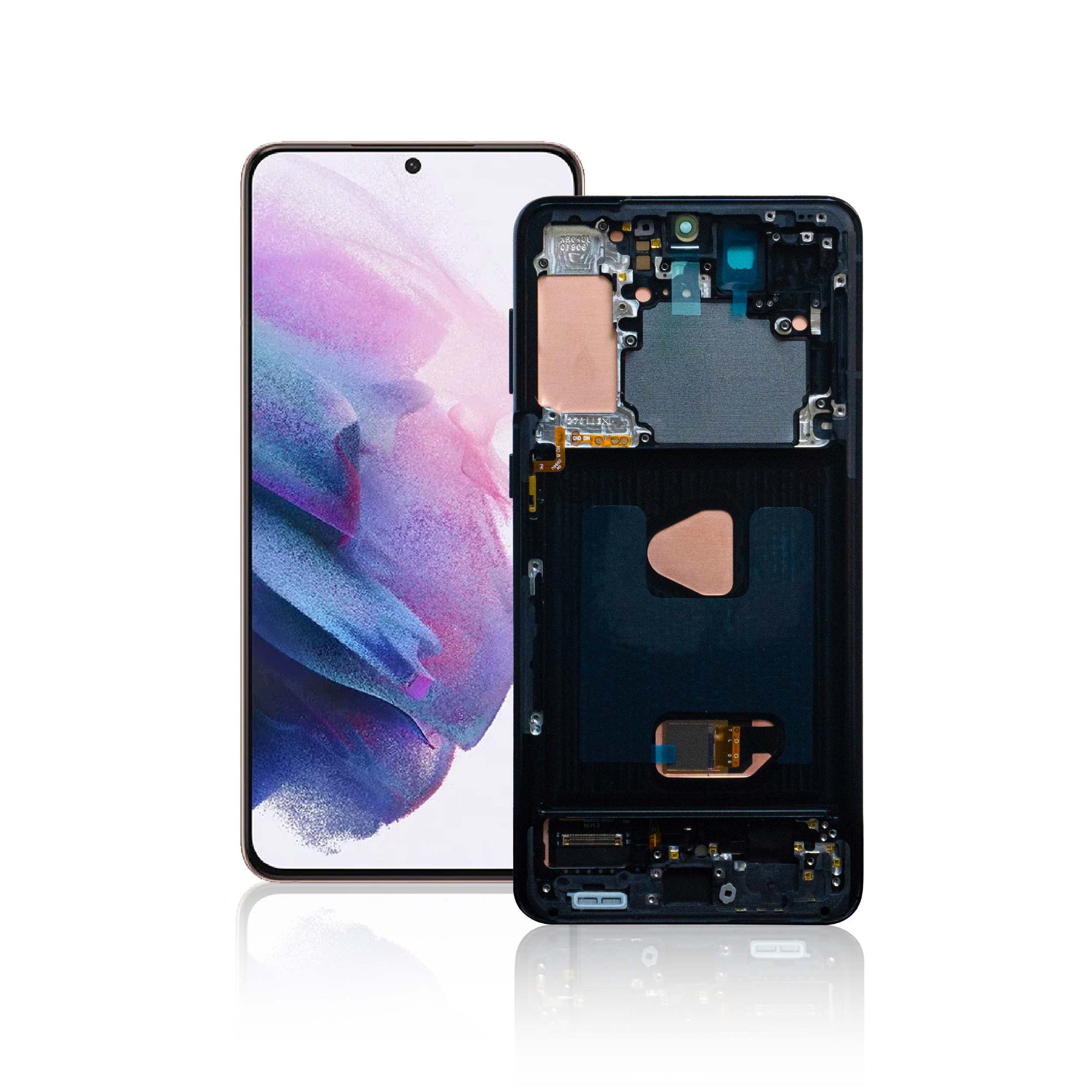 LCD หน้าจอมือถือ จอ OLED แบบมีกรอบ สำหรับ Samsung S21 Plus