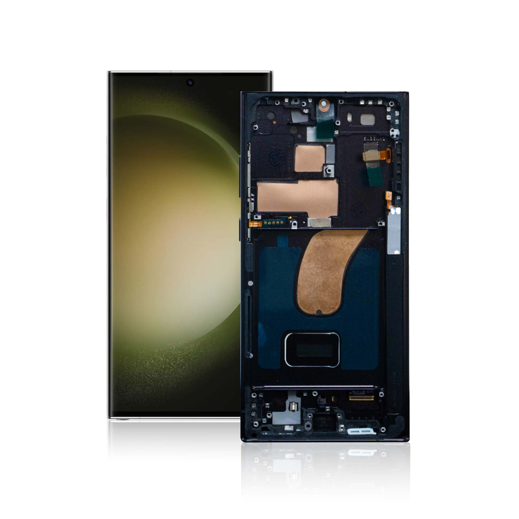 LCD หน้าจอมือถือ จอ OLED แบบมีกรอบ สำหรับ Samsung S23 Ultra