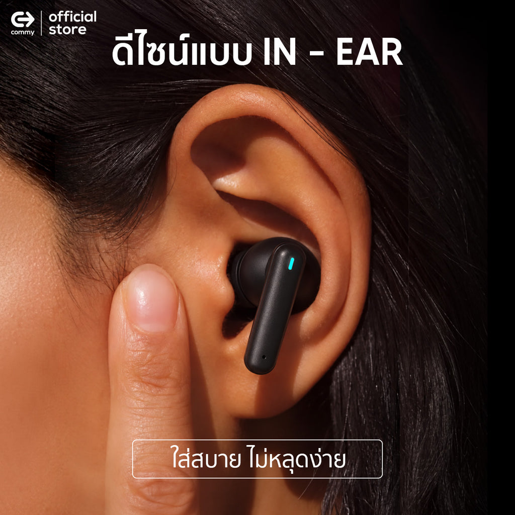 Commy หูฟังไร้สายเอไอ AI มีระบบ ANC+ENC ตัดเสียงรบกวน หูฟังบลูทูธ In-Ear พร้อมจอ LED เสียงชัด TWS012