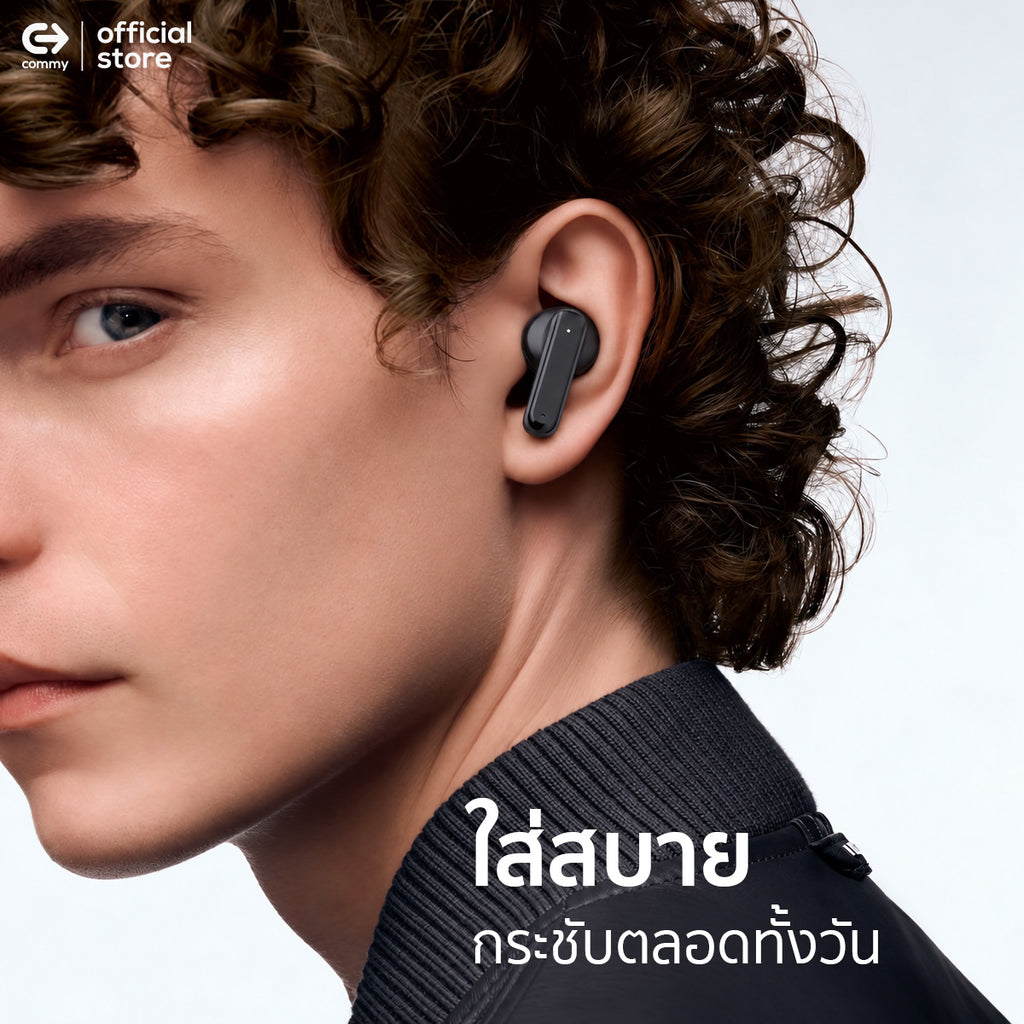Commy หูฟังไร้สาย TWS015 Bluetooth 6.0 AI ANC+ENC จอสัมผัส ตัดเสียงรบกวน หูฟังบลูทูธ รับประกัน 1 ปี