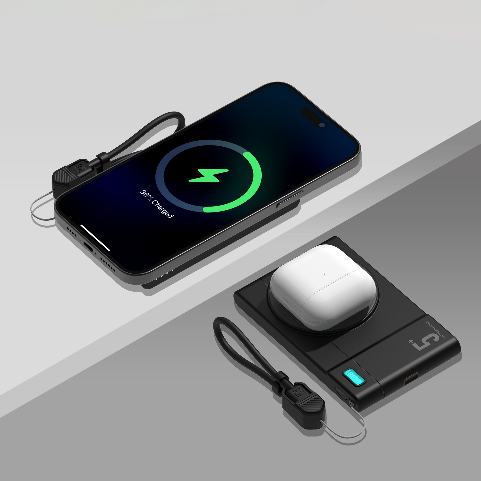 Powerbank Magsafe Wireless charge พร้อมสาย รุ่น PB-W003 5000 แอมป์