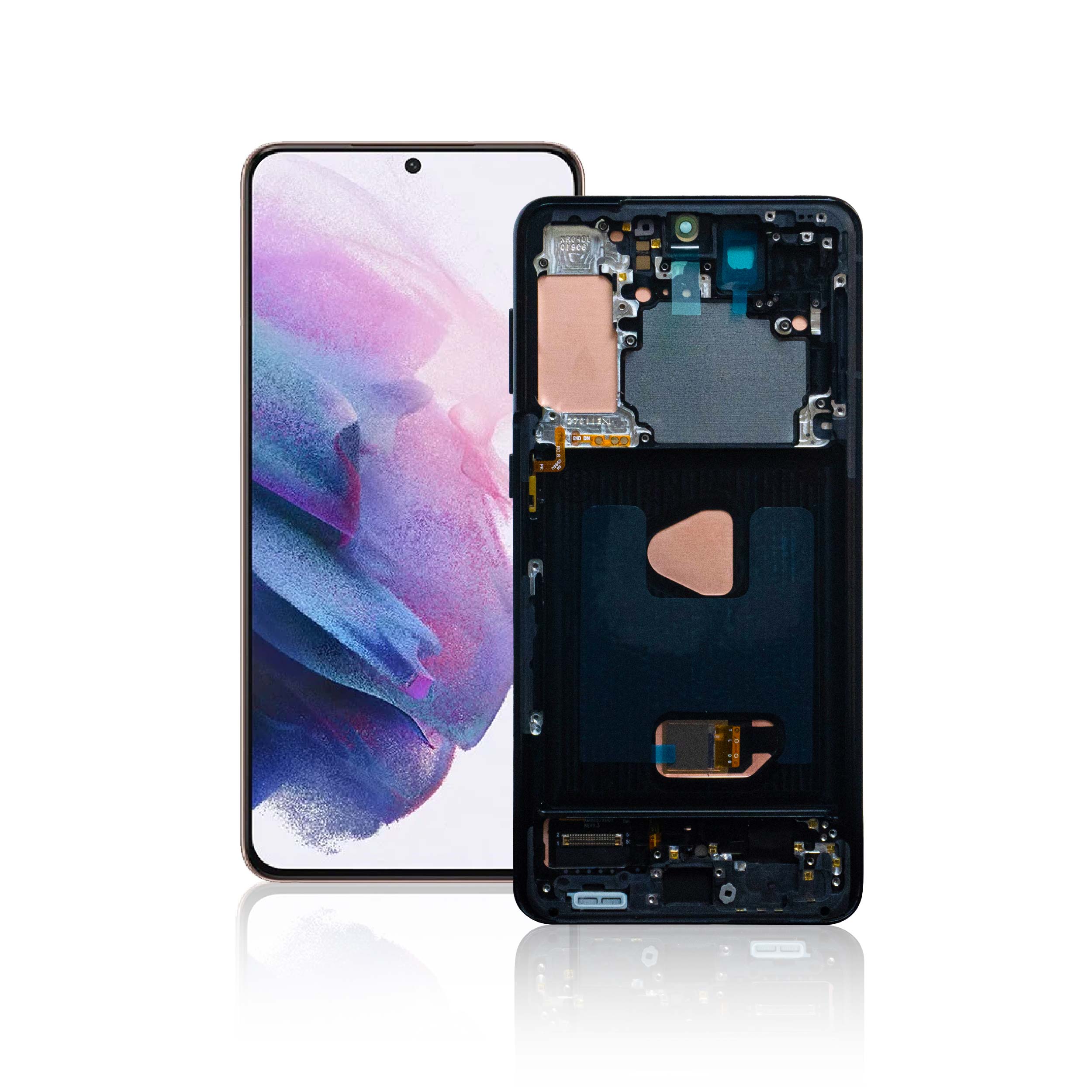 LCD หน้าจอมือถือ จอ OLED แบบมีกรอบ สำหรับ Samsung S21 Plus