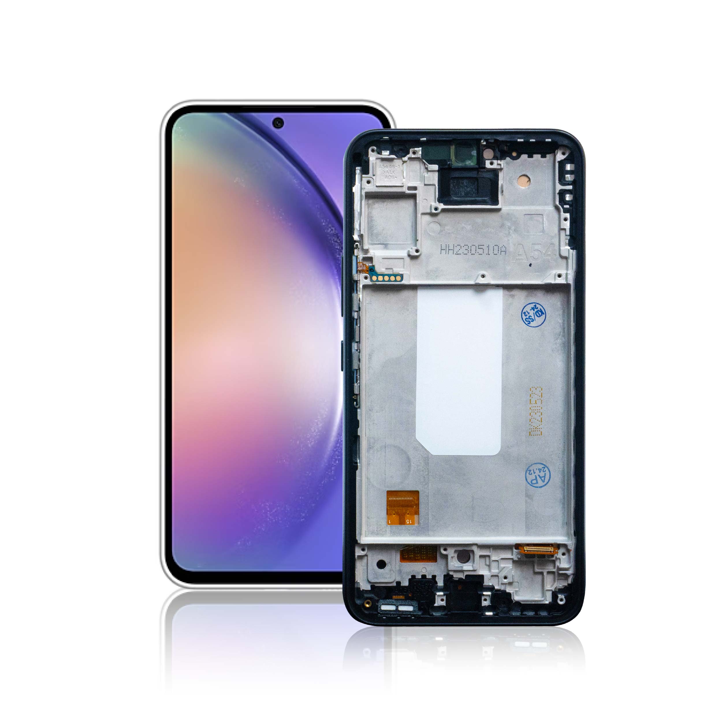 LCD หน้าจอมือถือ จอ OLED แบบมีกรอบ สำหรับ Samsung A54