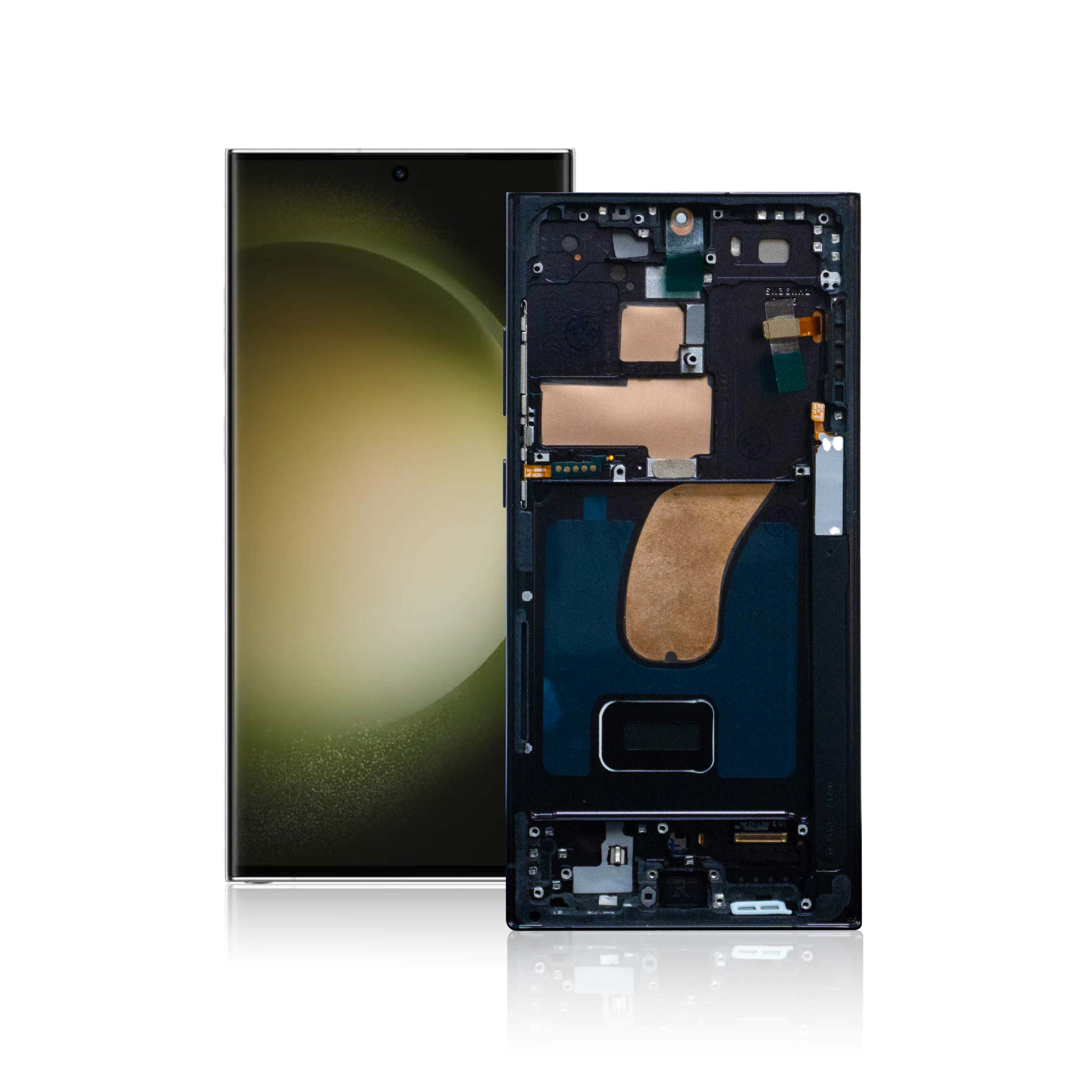 LCD หน้าจอมือถือ จอ OLED แบบมีกรอบ สำหรับ Samsung S23 Ultra