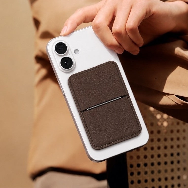Commy ที่ใส่บัตรแม่เหล็ก Snap On Wallet ขาตั้งโทรศัพท์ มี 10 สี MagSafe พับตั้ง ใส่การ์ดได้ WL01