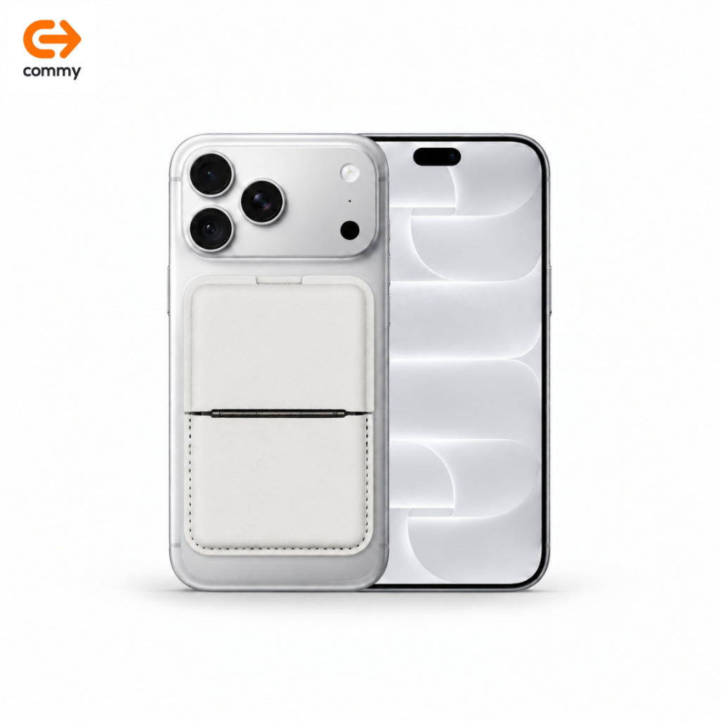 Commy ที่ใส่บัตรแม่เหล็ก Snap On Wallet ขาตั้งโทรศัพท์ มี 10 สี MagSafe พับตั้ง ใส่การ์ดได้ WL01