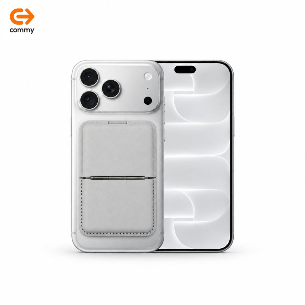 Commy ที่ใส่บัตรแม่เหล็ก Snap On Wallet ขาตั้งโทรศัพท์ มี 10 สี MagSafe พับตั้ง ใส่การ์ดได้ WL01