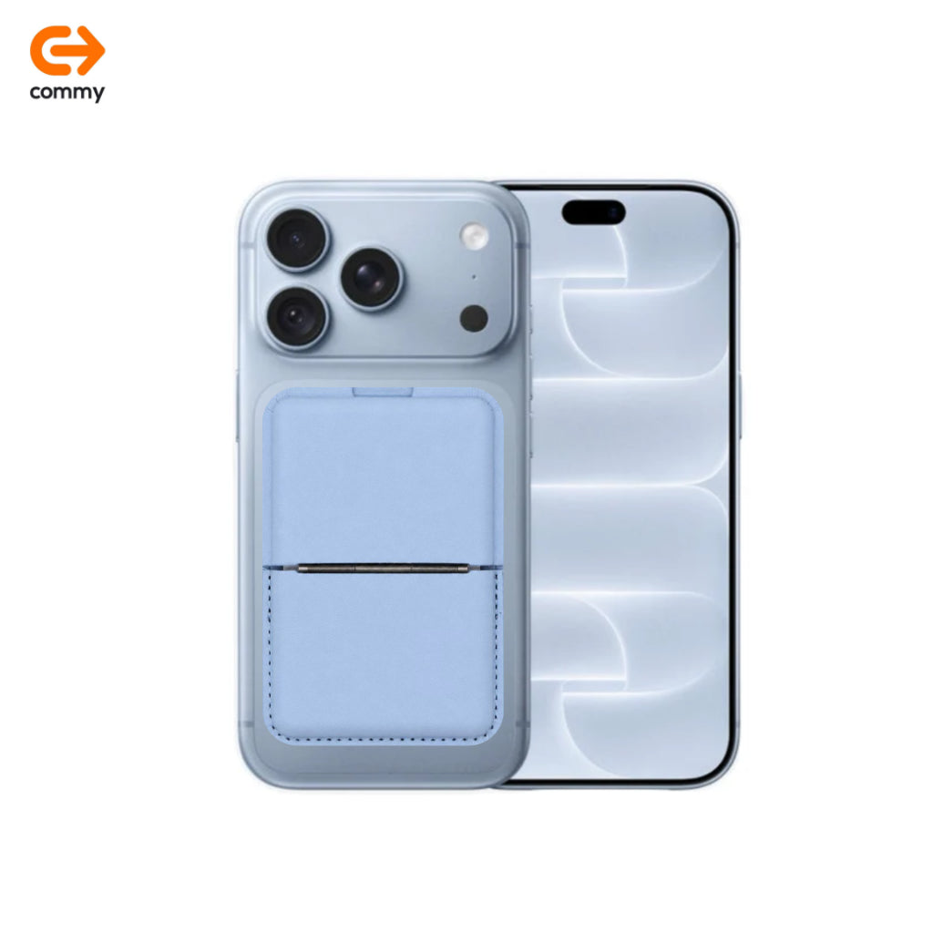 Commy ที่ใส่บัตรแม่เหล็ก Snap On Wallet ขาตั้งโทรศัพท์ มี 10 สี MagSafe พับตั้ง ใส่การ์ดได้ WL01